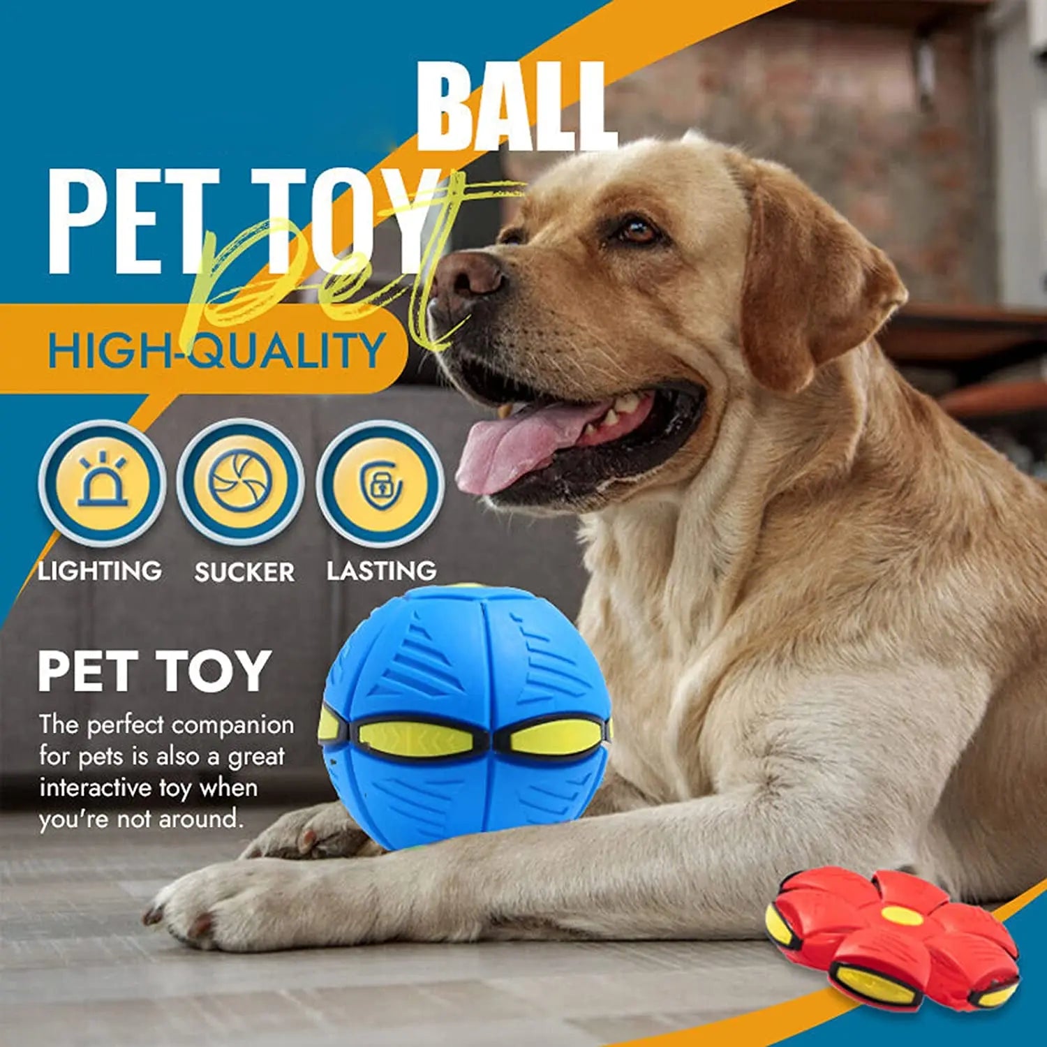 2023 New Pet Dog Toy Magic Flying Saucer Ball Durable Soft Rubber Interactive Throwing Ball Outdoor Sport Dog Training Equipment.