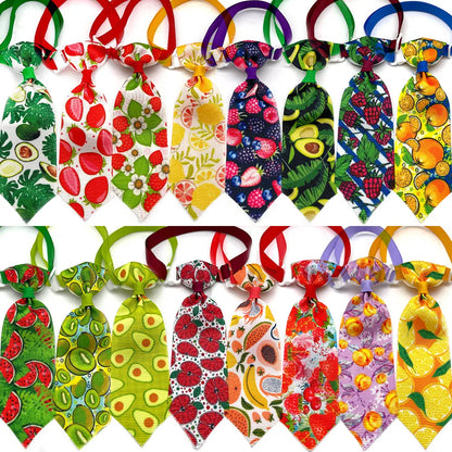 50/100pcs Summer Dog Bow Tie Fruit Pattern Dog Supplies Pet Dog Cat Puppy Bowties Holiday Party Neckties Small Dog Pet Supplies