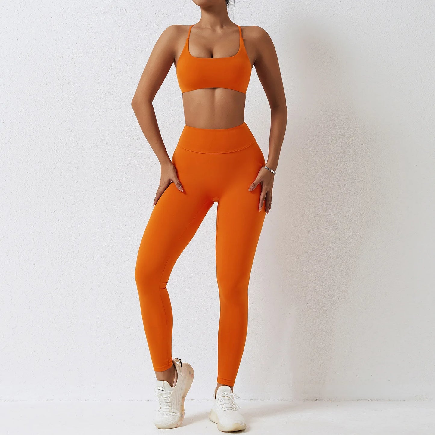 Yoga Set Women's 2-Piece Gym Clothes Push Up Clothing High Waist Leggings Fitness Shorts Sports Bra Workout Tracksuit Sportswear