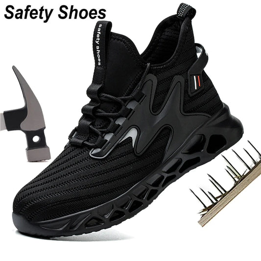 Breathable Safety Boots Steel Toe Men Work Shoes Sneakers Puncture-Proof Lightweight Work Boots Men Women Safety Shoes Footwear