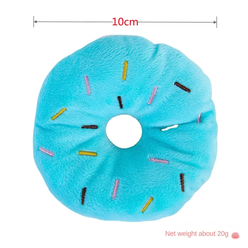 Dog Donuts Plush Pet Dog Toys For Dogs Chew Toy Christmas Puppy Squeaker Sound Toys Funny Puppy Small Medium Dog Interactive Toy.