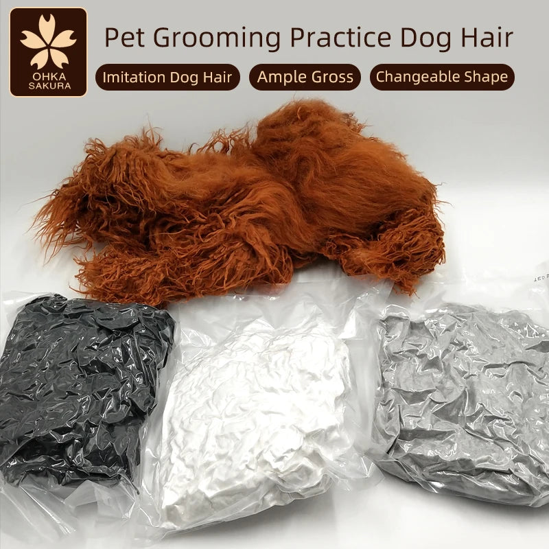 Pet simulation dog hair only beauty practice standard  fake hair Pet Grooming Trimming Practice Must be used with skeleton