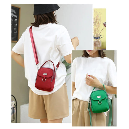 Nylon Women's Crossbody Bag Trend 2024 Shoulder Handbag Solid Color Student Phone Bag Simple Shopper Bags Purse