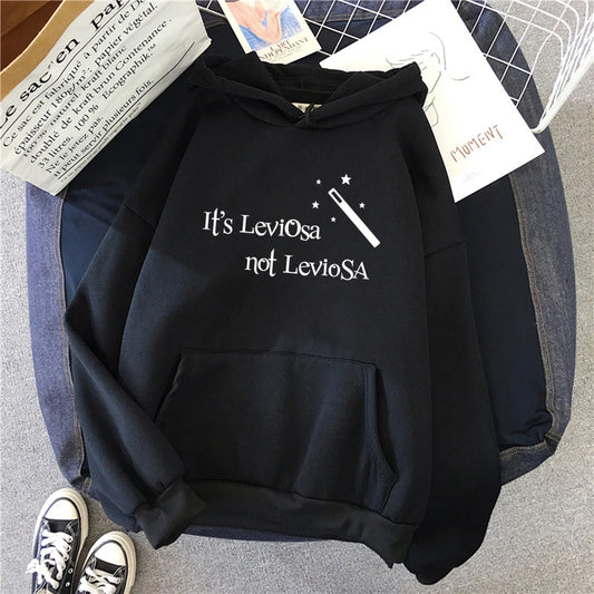 Women Hipster Streetwear Sweatshirts It's Leviosa Magic Hoodie Fashion Funny Sportswear Loose Oversize Clothing Soft Tops Female