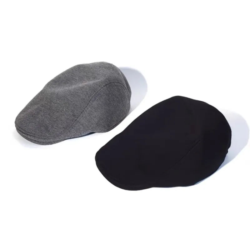 Autumn Winter British Style Newsboy Beret Cap Men'S Golf Driving Sun Flat Cabbie Hat Gatsby Ivy Cap Solid Soft Peaked Cap