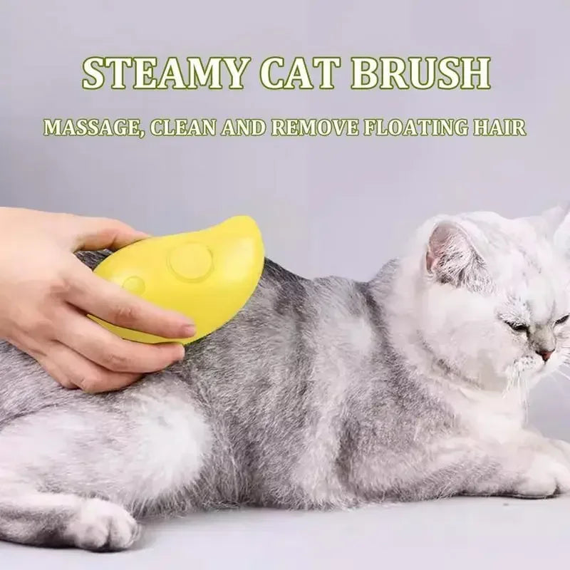 Cat Steam Brush Electric Spray Water Spray Kitten Pet Comb Soft Silicone Depilation Cats Bath Hair Brush Grooming Supplies