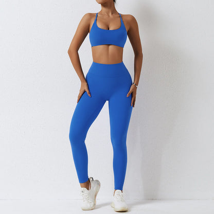 Yoga Set Women's 2-Piece Gym Clothes Push Up Clothing High Waist Leggings Fitness Shorts Sports Bra Workout Tracksuit Sportswear