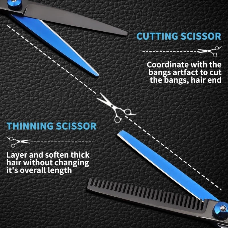 Hairdressing Scissors Set, 6 Inch Hair Cutting Scissors Thinning Shears, Hair Cutting Styling Accessories Tools Kit For Barber S