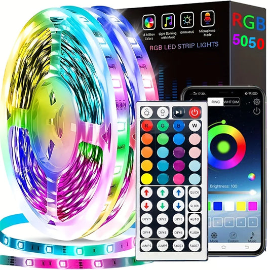 Led Lights for Room RGB 5050 Led Strip with Remote Control Color Changing RGB Tape Lights for Home Party Decoration TV Backlight