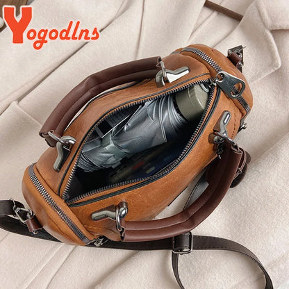 Yogodlns New flowers Pendant Handbag Women's fashion Boston bags single shoulder bag ladies crossbody bag PU messenger bag