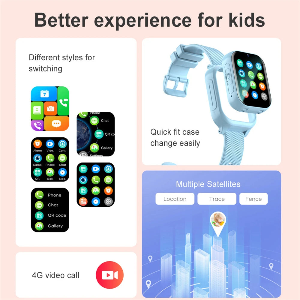 Children Smart Watch Waterproof 4G Kids Smartwatch SIM card GPS LBS WIFI Location Video Call SOS Wristwatches For Boy Girl Gift