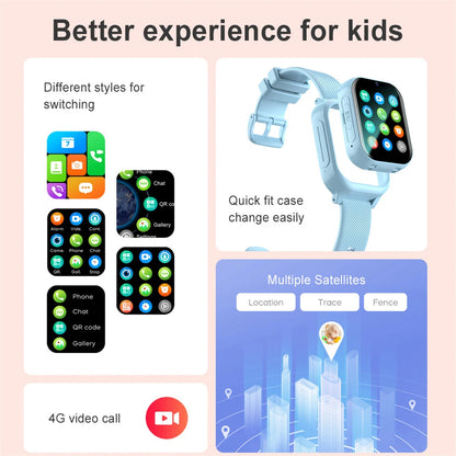 Children Smart Watch Waterproof 4G Kids Smartwatch SIM card GPS LBS WIFI Location Video Call SOS Wristwatches For Boy Girl Gift