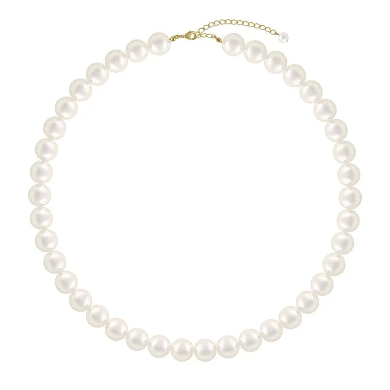 Circular Glass Pearl Necklace - European & American Style Fashion