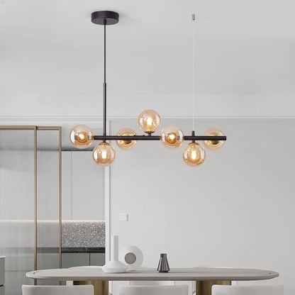 Modern Pendant Lamps Led 9heads Rings Ceiling Hanging Chandeliers Black Loft Living Dining Room Kitchen Indoor Lighting Fixtures