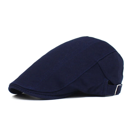 Solid color cotton front cap men's casual cap classic beret