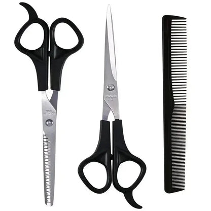 3pcs 7-inch Scissors Sets-Suitable for Thinning and Styling Hair-for Men and Women for Finishing, Point Cuts, and Flat Cuts