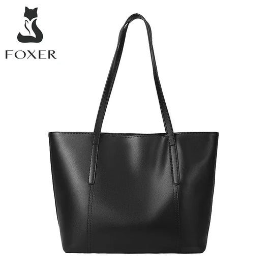 FOXER Handbags Office Bags Lady Commuter Totes Split Leather Large Capacity Top-Handbag Women's Fashion Versatile Composite Bag