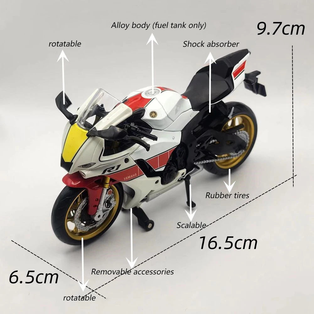 Premium 1/12 Scale Yamaha YZF-R1M Model Toy.