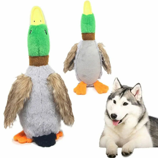 Funny Pet Toy Duck Shape Chew Toys For Dogs Squeaker Puppy Squeak Molar Teeth Dog Rope Toy Interactive Training Dog Accessories.