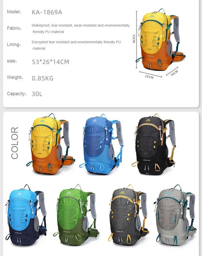 30L Hiking Backpack for Men Women Lightweight Travel Camping Backpacks with Rain Cover Trekking Climbing Bag