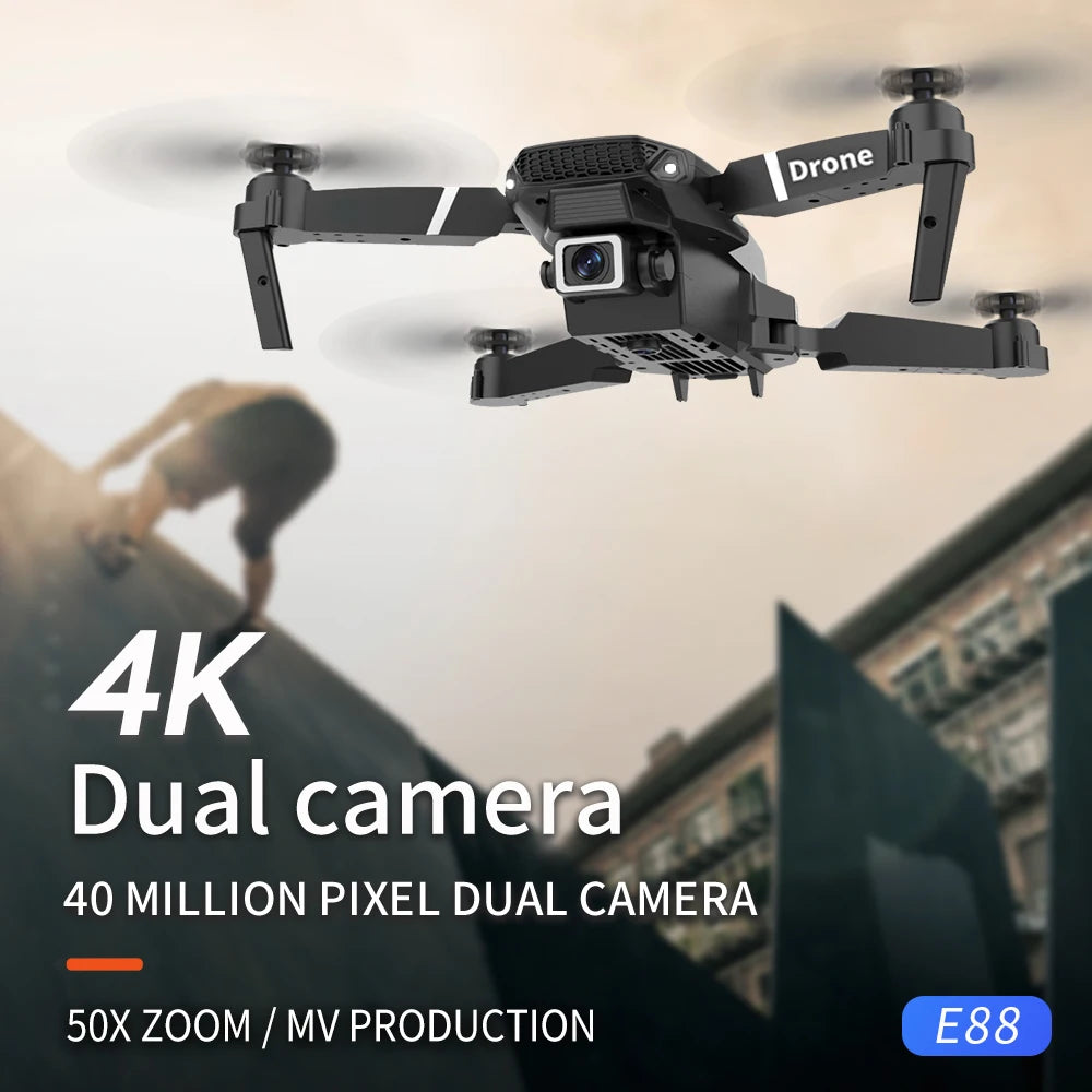 Professional Drone E88 4K Wide Angle Camera WiFi FPV.