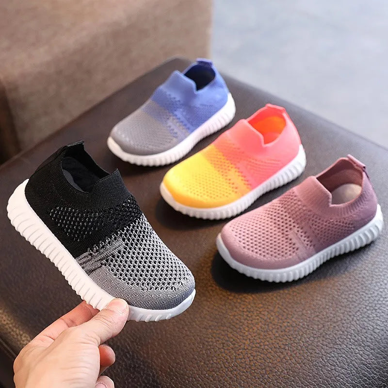 Children Running Sneakers Boys Kids Shoes Mesh Breathable Anti-Slip Walking Patchwork Tenis Toddler Soft Soled Girls Shoes