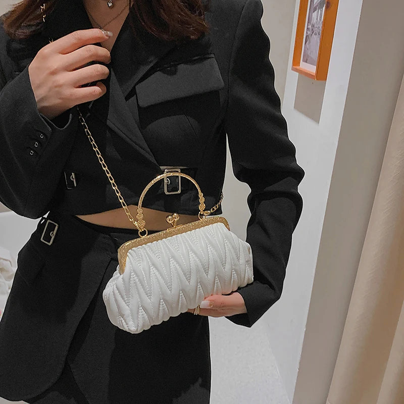 Elegant Handbags for Women 2024 Designer Luxury Wedding Party Women's Bag Trend Evening Bags Fashion Clip Bag Crossbody Bags