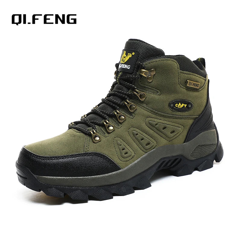 36-48 Autumn Winter Men Women Ankle Boots Leather Tactical Shoes New Plus Anti-Skidding Classical Walking Footwear Summer Hiking