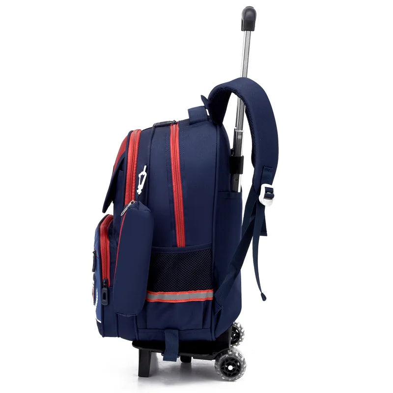 School Wheeled Backpack for Kids Boy Girls Rolling Backpacks Children Orthopedic School Bag With wheels Trolley Travel Bags