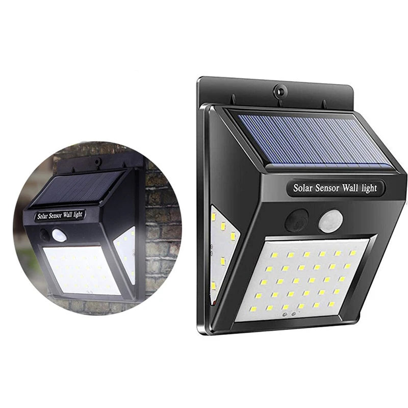 New LED Sensor Solar Wall Lamp 40 Lamp Beads Outdoor Waterproof Garden Courtyard Decorative Lamp Street Corridor Emergency Lamp