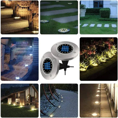 20LED Solar Power Disk Light Outdoor Garden Solar Underground Light Deck Light Spotlight Buried Solar Led Lamp Garden Decoration