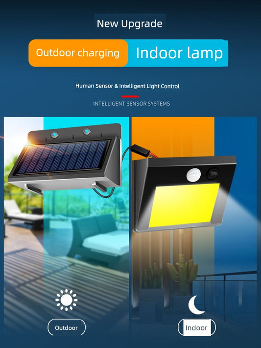 Solar Lamp Outdoor Yard Lamp For Home Lighting Indoor and Outdoor Sensor Wall Lamp New Rural Street Lamp Automatic Light When Dark