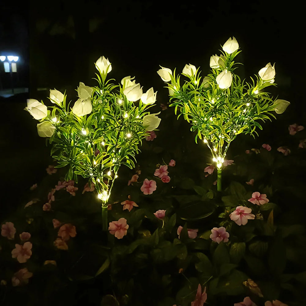 1PC Solar Garden Lantern Flower Lights 42LED Artificial Flower Solar Lamp Outdoor Garden Decorative Solar Powered Flower Light