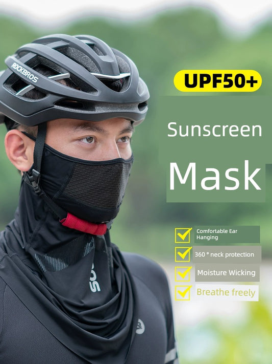 Rockbros Ice Silk Sun Protection Mask Summer Men's Full Face Protection Face Mask Women's Scarf Motorcycle Head Cover Cycling Face Towel