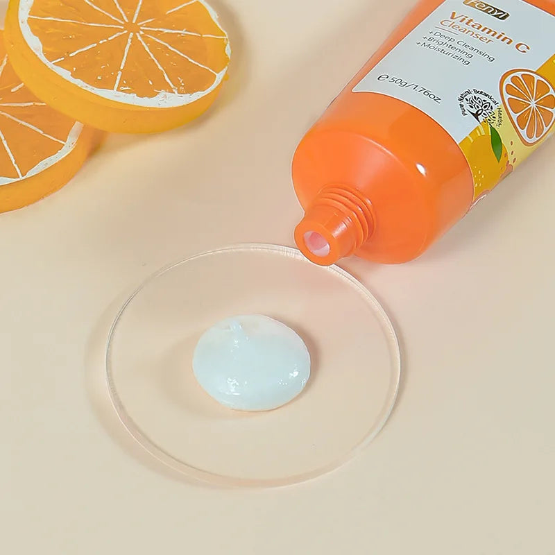 Vitamin C Facial Cleanser | Moisturizing, Blackhead Remover, Skincare Face Wash Foam.