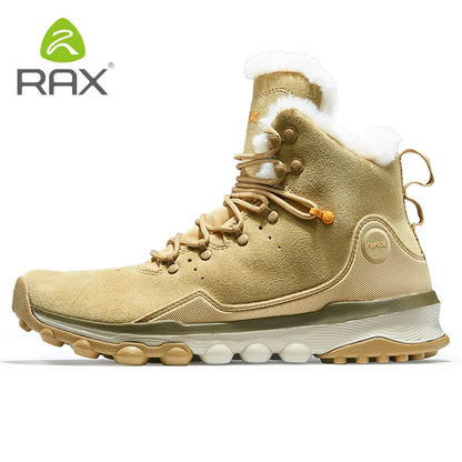 Rax-Warm Snow Boots Men Women Fleece Hiking Footwear Outdoor Sports Mountain Shoes Snowproof Walking Boots