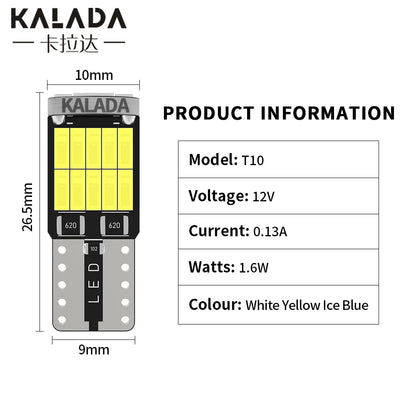 2/10x W5W T10 Led Bulbs Canbus 4014SMD No Error Car Parking Position Light Interior Dome Reading License Plate Light Signal Lamp