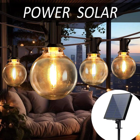 Outdoor Solar Powered Garlands G40 40LEDs Ball String Lights Waterproof Wedding Party String Lights Garden Christmas Decoration