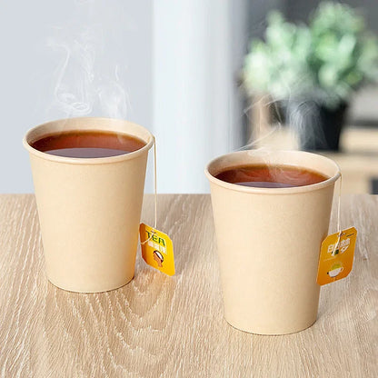 100/200pcs Disposable Paper Cups 250ml Solid Color Paper Cups Coffee Milk Cup Paper Cup For Hot Drinking Party Supplies