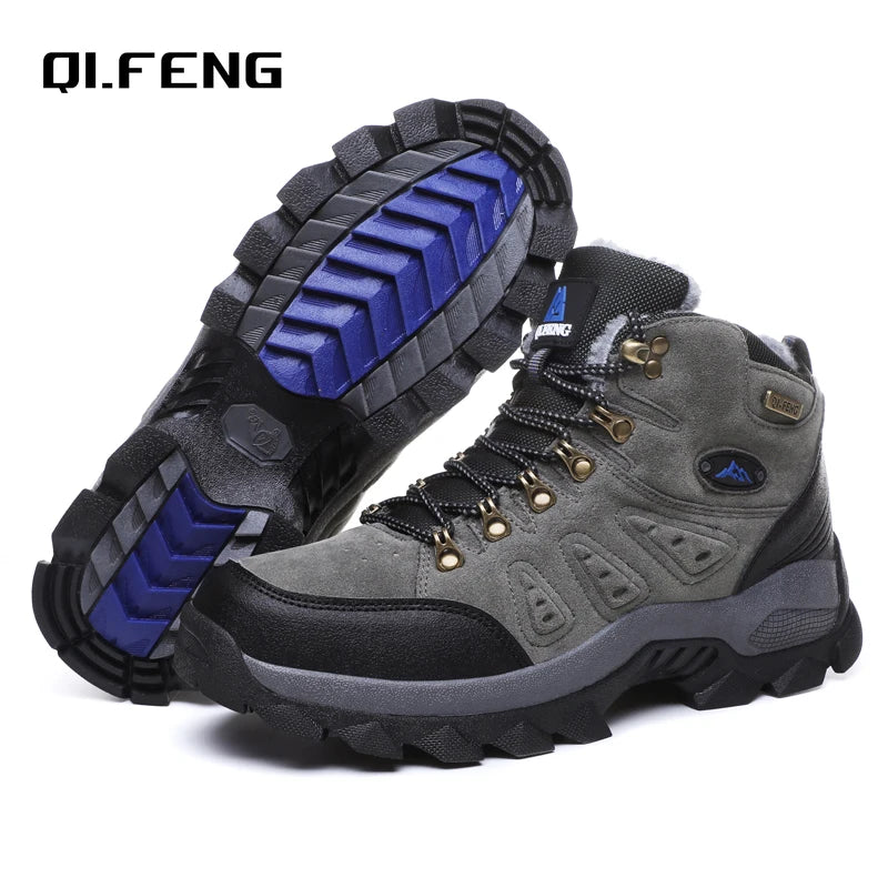 36-48 Autumn Winter Men Women Ankle Boots Leather Tactical Shoes New Plus Anti-Skidding Classical Walking Footwear Summer Hiking