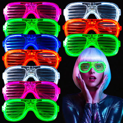 5/25 Pcs Light Up LED Glasses Bulk 5 Colors Glow Glasses Glow in The Dark Party Supplies Neon Party Favors for Kids Adults