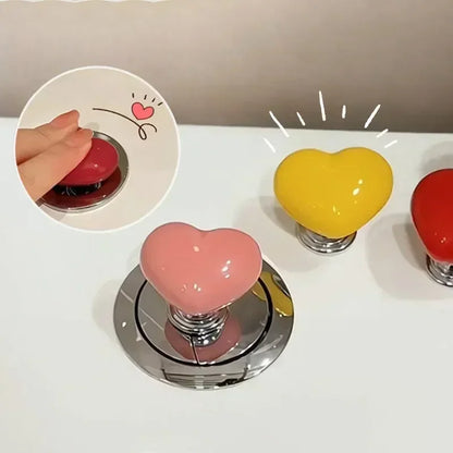 Toilet Presser Heart Shape Handle Love Toilet Press Button Bathroom Water Tank Buttons Push Switch Bathing Room Tool Accessories