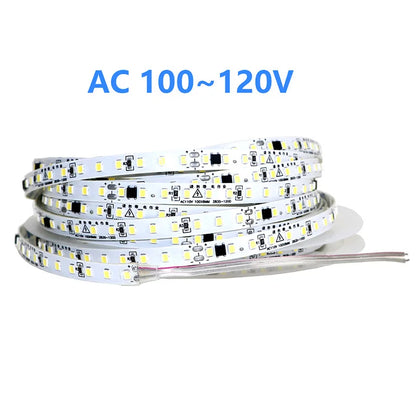 110V 220V LED Strip 2835 120LEDs/m Home Lamp Strip Red Ice Blue Green Yellow Pink 120V 230V Flexible Cuttable 20M Soft Light Bar