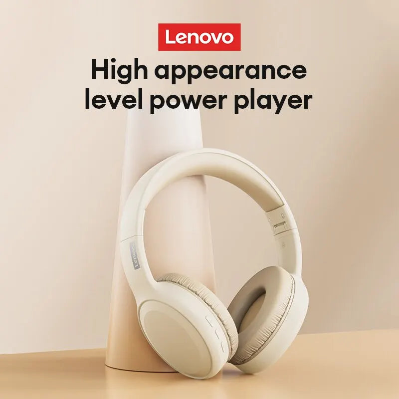 Lenovo TH30 Wireless Bluetooth 5.3 Headphones - Foldable Gaming Headset with Mic & 250mAh Battery