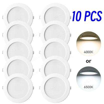 10pcs/Lot LED Downlight 5W 7W 9W 12W 20W 220V Recessed Ceiling Lamp  Round LED Panel Down Lights Spotlight Lighting