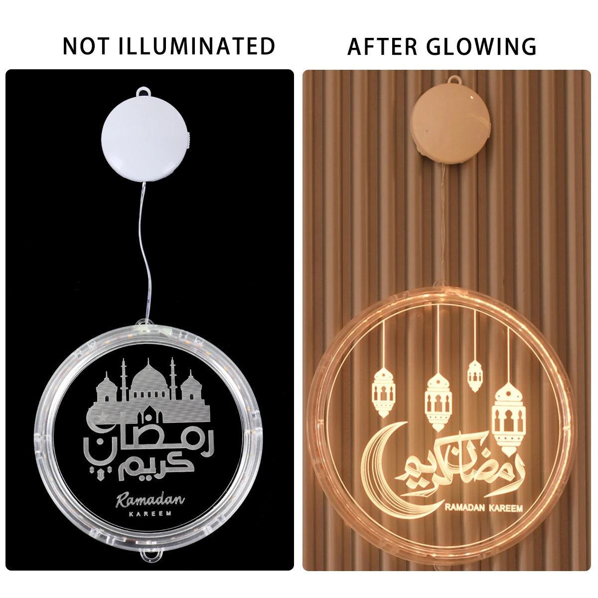 Eid Disk Light Ramadan Kareem Lamp Ramadan Decoration For Home Ramadan Kareem Party Supplies Eid Mubarak Muslim Islamic Decor