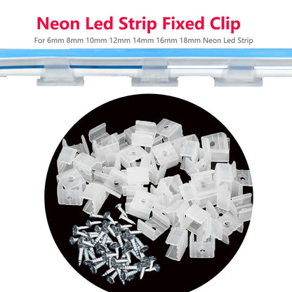 Fixing Clip + Screw Mounting Brackets For 12V 2835 5050 Cob Flexible Neon LED Strip RGB LED Strip Fxing Holder Fixed Accessories