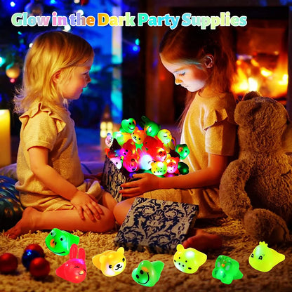 36Pcs LED Light Up Ring Bumpy Rings Flashing LED Bumpy Jelly Ring Light-Up Toy Birthday Rewards Treasure Toy Glow Party Supplies