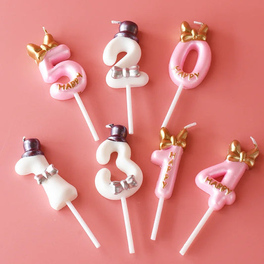 Cute Birthday Number Candle Princess/ Prince 0-9 Number Decorative Candles Cake Cupcake Top Party Supplies Cake Decorating