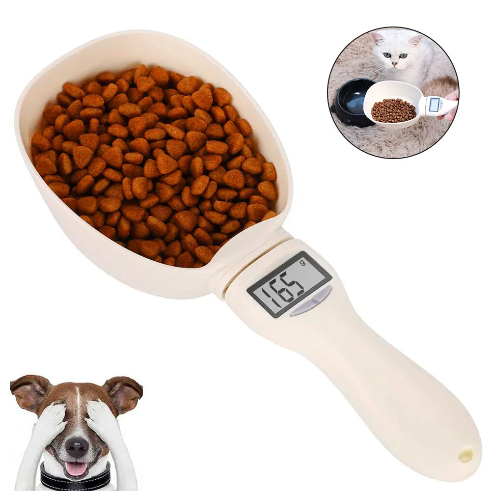 Pet Food Measuring Scoop Electronic Dog Cat Food Measuring Cup Digital Spoon Scale Kitchen Food Scale with LED Display